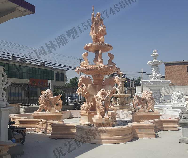 大理石景觀噴泉，歐式大型噴泉，石雕噴泉廠家