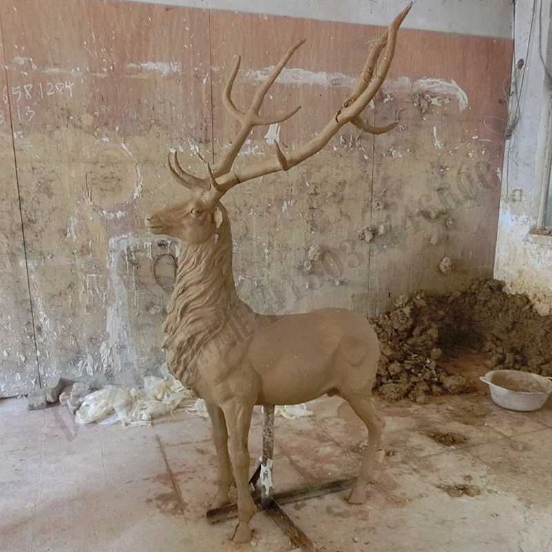銅鹿泥模，麋鹿泥模，青銅鹿雕塑，銅鹿擺件4.jpg