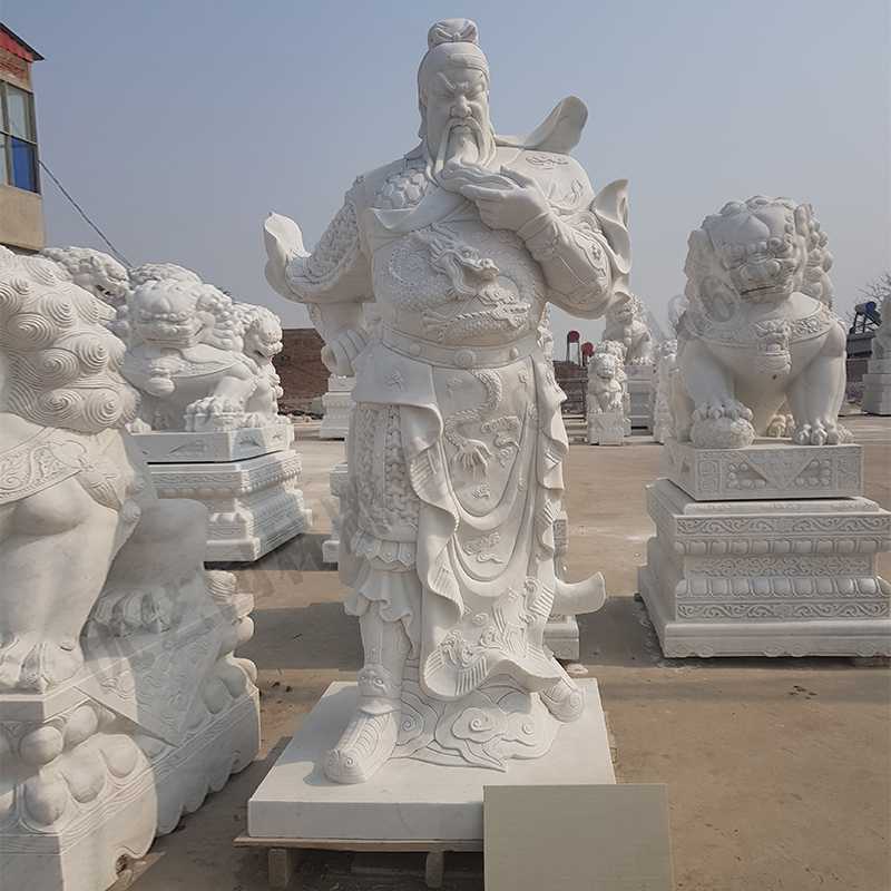 漢白玉關(guān)公像，石雕關(guān)公像，大理石關(guān)公雕像，關(guān)羽雕像，河北石雕關(guān)公廠家.jpg