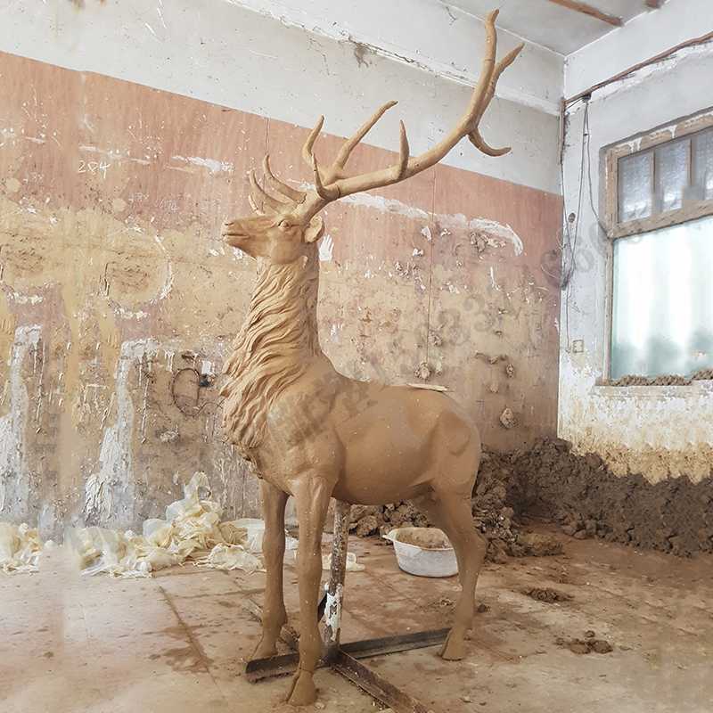 銅鹿模型，銅麋鹿雕塑，麋鹿模型，銅麋鹿泥模1.jpg