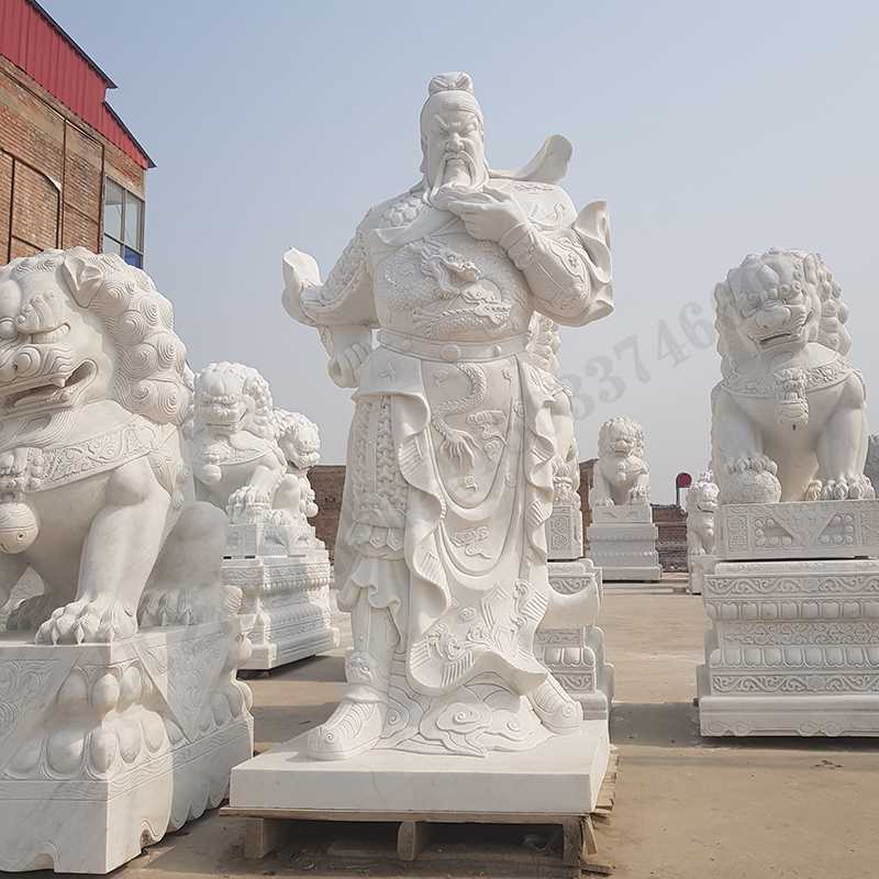 漢白玉關(guān)公像，石雕關(guān)公像，大理石關(guān)公雕像，關(guān)羽雕像，河北石雕關(guān)公廠家2.jpg