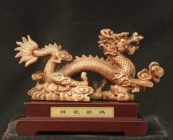 景觀雕塑定制，銅龍擺件